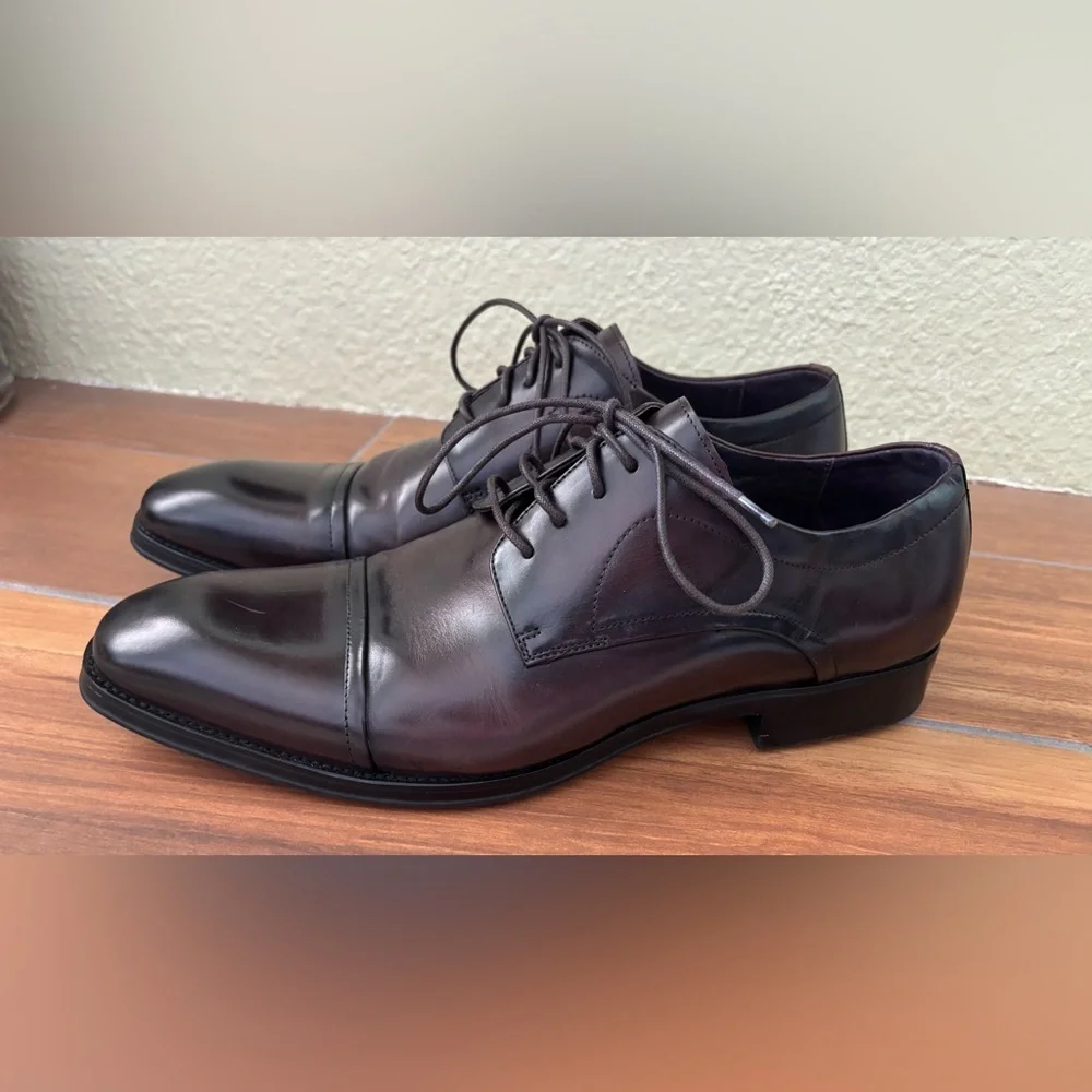Kenneth Cole New York Men's Light Jolt Oxford Dark Brown Dress Shoes Size 11